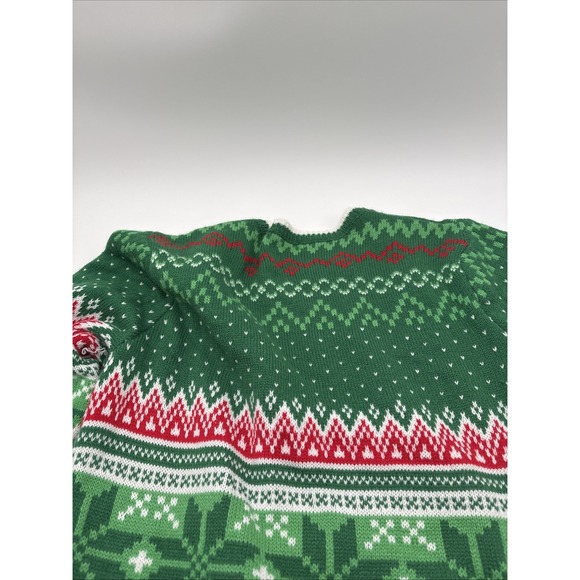 Holiday Time Christmas Moood Ugly Sweater Cow Bell Size Medium Heifer Green - Picture 14 of 15